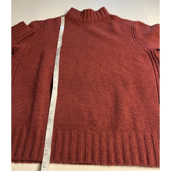 Point Sur Wool Alpaca Blend High Mock Neck Sweater Rust Red Womens Size L - Picture 12 of 13
